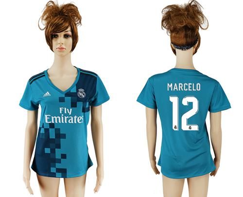Women's Real Madrid #12 Marcelo Sec Away Soccer Club Jersey